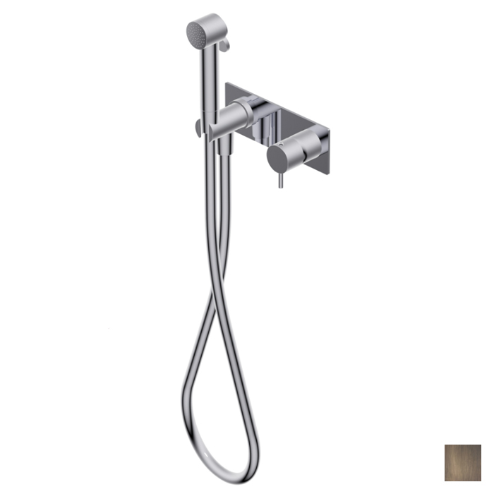 Гигиенический душ Ritmonio Toilet accessories со смесителем, настенный, цвет: Brushed Dark Bronze