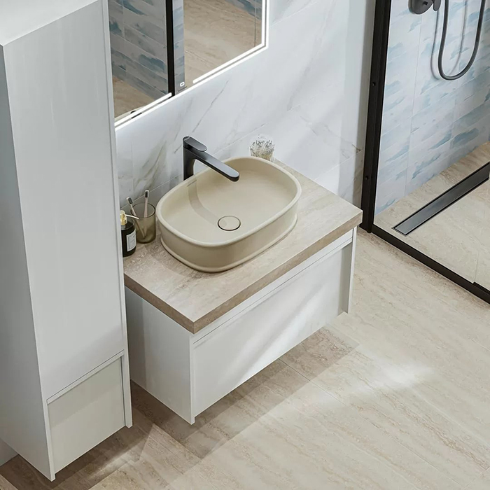 Kerama Marazzi Circo Раковина 50х36х13.5см., накладная, без отв., без перелива, цвет: песочный матовый