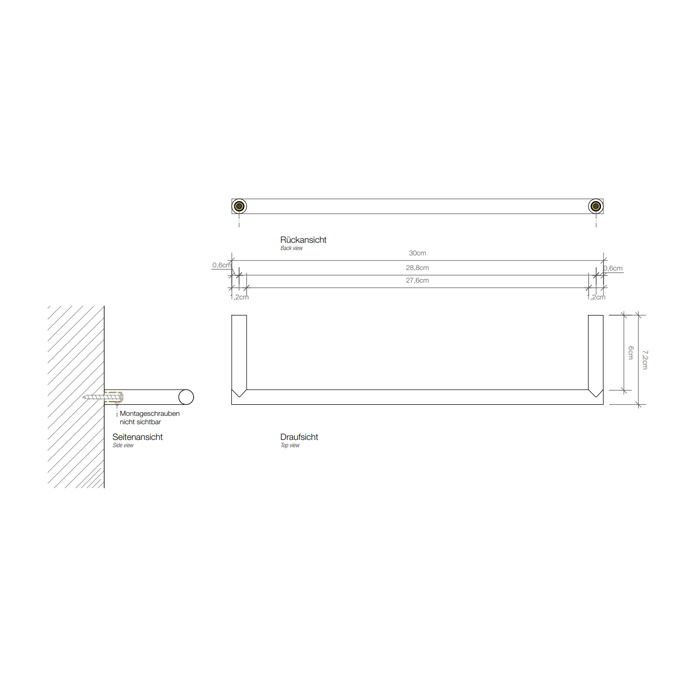 Decor Walther Mikado HTE30 Полотенцедержатель 30см, подвесной, цвет: латунь