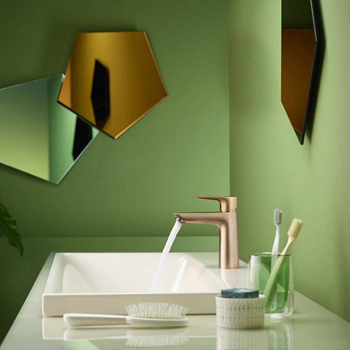 Смеситель для раковины Hansgrohe Talis E, 1 отв., без донного клапана, цвет: шлифованная бронза