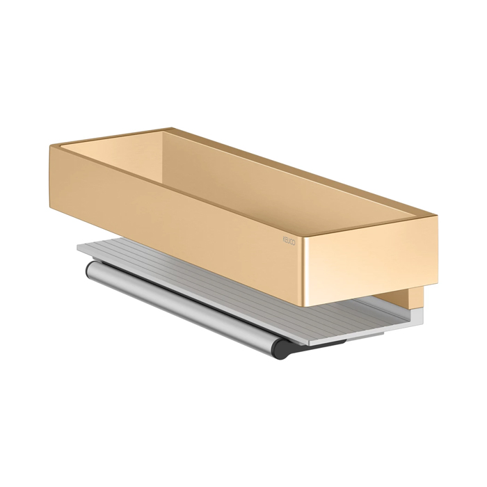Keuco Edition 11 Полочка для душа со стеклоочистителем, подвесная, цвет: brushed brass/aluminium