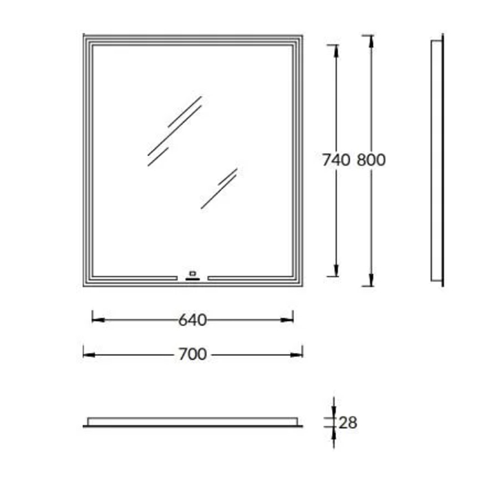 Kerama Marazzi Mio Зеркало прямоугольное, 70х80см.