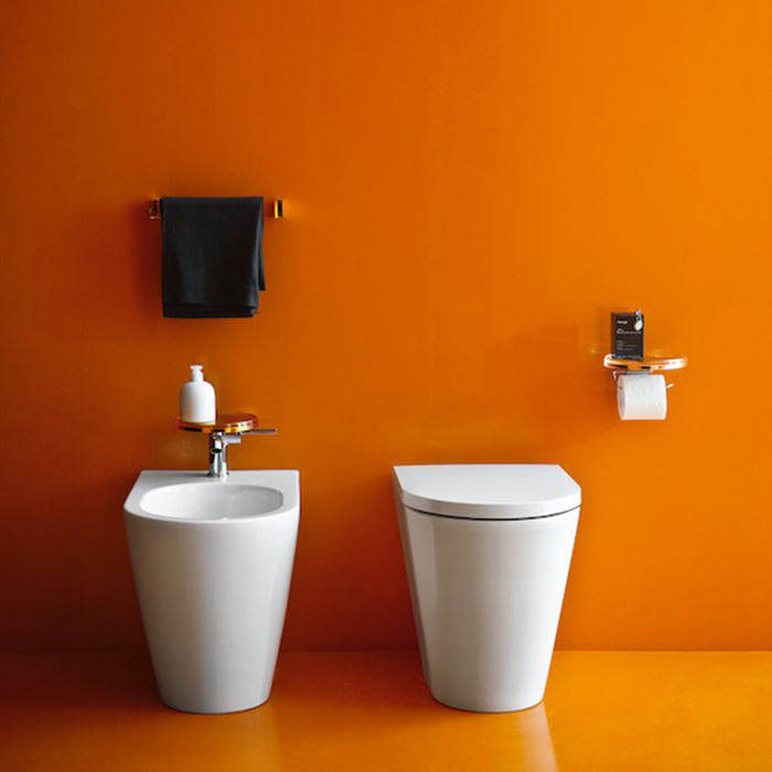 Laufen Kartell Биде напольное 56х37х43см, с 1 отв. под смеситель, без боковых отв, с покр. LCC, цвет: белый