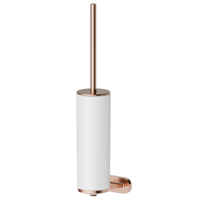 Туалетный ерш Newform Accessori tondi, подвесной, белая керамика, цвет: PVD copper bronze