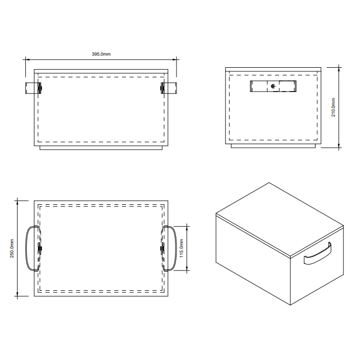Decor Walther Basket Коробка универсальная 39.5x25х21см, настольная, цвет: ротанг темный