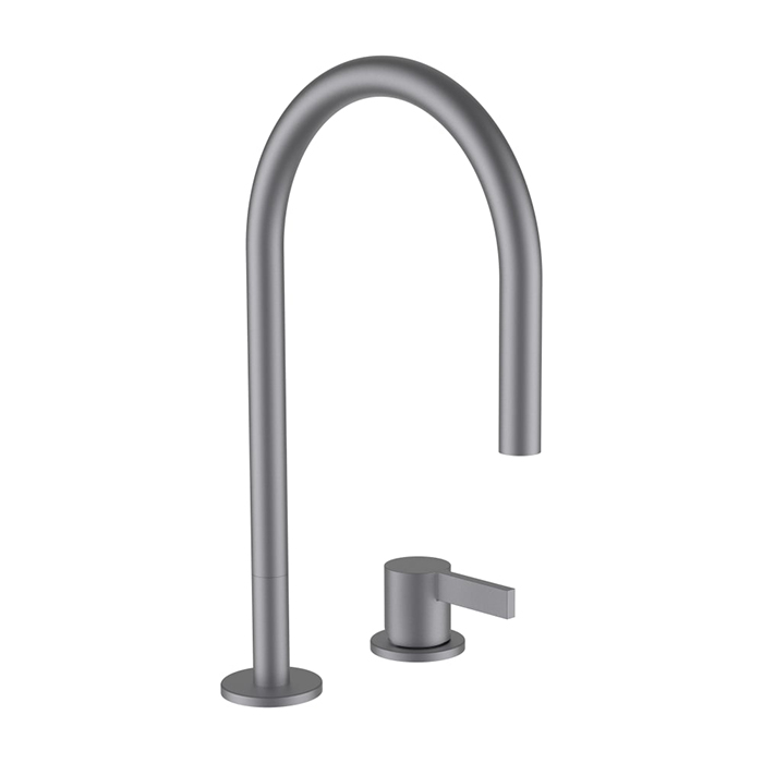 Смеситель для раковины Laufen Kartell, 2 отв., без донного клапана, цвет: PVD матовая нержавеющая сталь