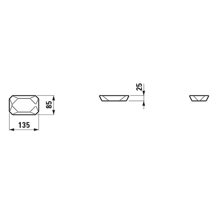 Laufen Home collection Керамическая мыльница 130х85х25 мм TRIO DISH, настольная, цвет: белый