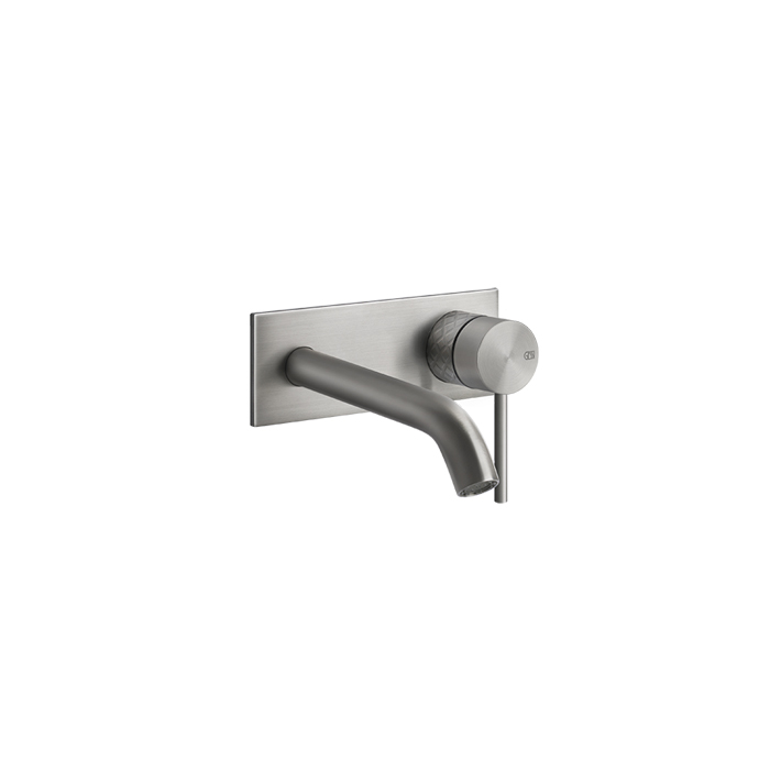 Встраиваемый однорычажный смеситель Gessi Intreccio с изливом, без донного клапана, внешняя часть, цвет: шлифованная сталь