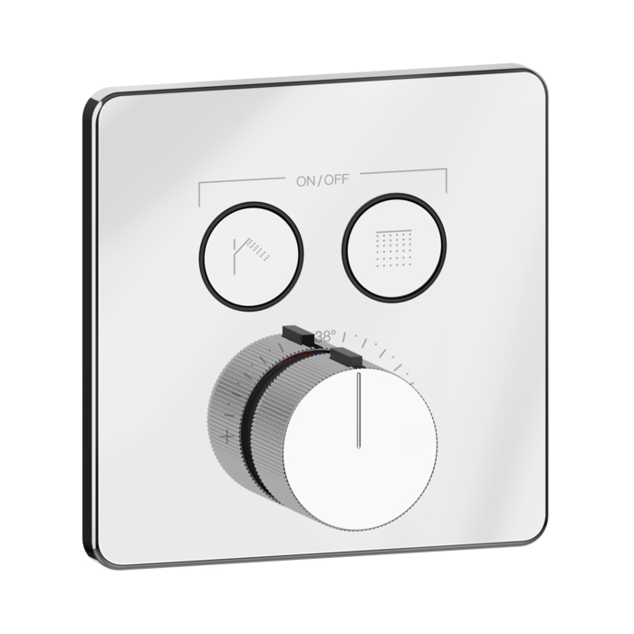 Смеситель для душа Gessi Hi-Fi Comfort, встраиваемый, термостатический, с 2 запорными кнопками, цвет: хром