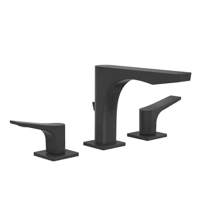 Смеситель для раковины Gessi Rilievo на 3 отв. с донным клапаном h=125мм, излив 154мм, цвет: black XL