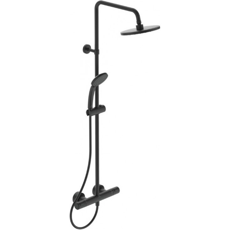 Душевая система Ideal Standard Ceratherm T25, для душа, с термостатом, Ø200/100 мм, 1/1 реж., черный матовый — A7545XG