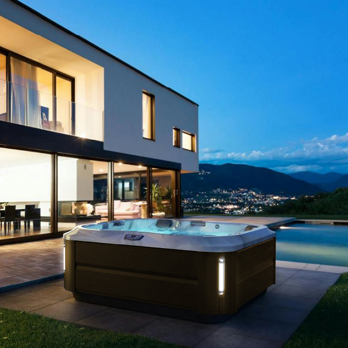 Jacuzzi J335 Минибассейн 214х214х94см, ClearRay PRO3TECT + Ozone, MSFoam, панель Modern Hardwood, цвет акрила: Platinum