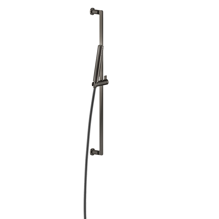 Штанга в комплекте с душевой лейкой с защитой отизвесткового налёта Gessi Inciso Shower, шланг 1,50 м, цвет: black XL