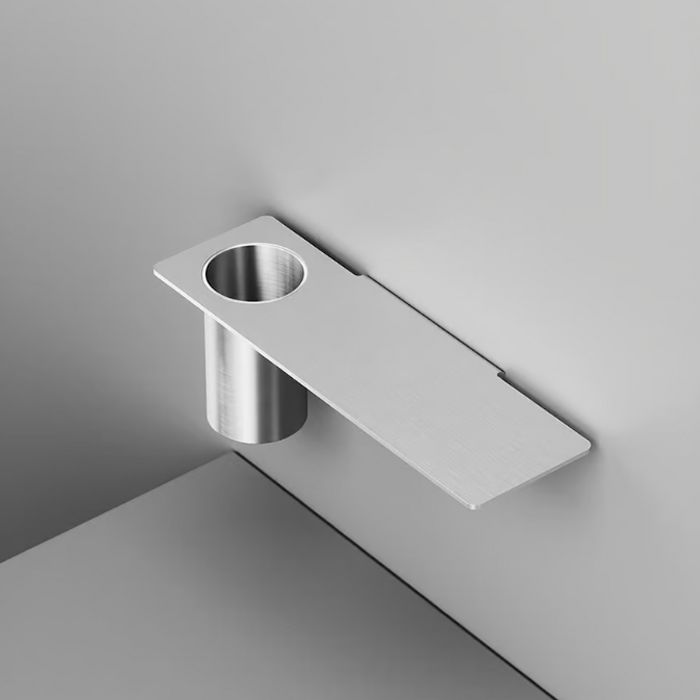 QuadroDesign Полочка с держателем зубных щеток, цвет: Brushed Stainless Steel