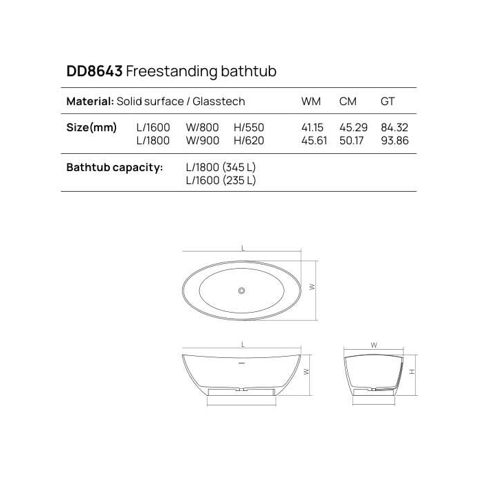 Dea Design Elegant Ванна 180x90x62см., отдельностоящая, Glasstech, прозрачная смола, цвет: Emerald R3