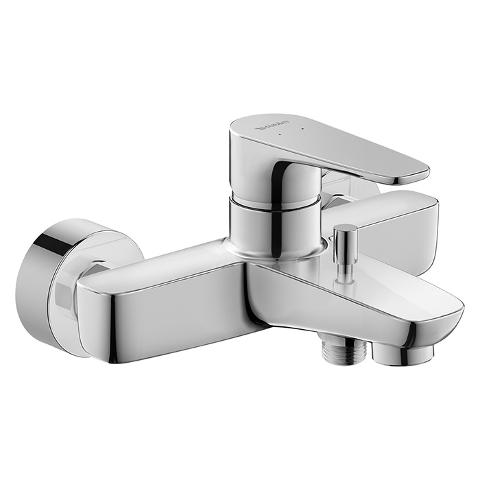 Смеситель для ванны Duravit B.1, настенный, с переключателем излив/ручной душ, цвет: хром