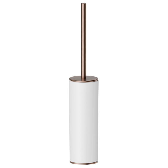 Туалетный ерш Newform Accessori tondi, напольный, белая керамика, цвет: PVD brushed copper bronze