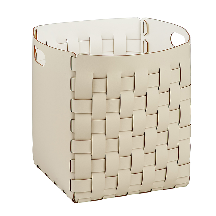 Корзинка ADJ Bottega, 35x35xH40 см, цвет: панна котта/белый