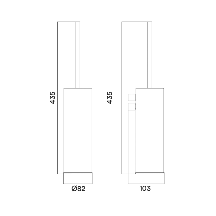 QuadroDesign Ершик для туалета, подвесной, цвет: Brushed Stainless Steel