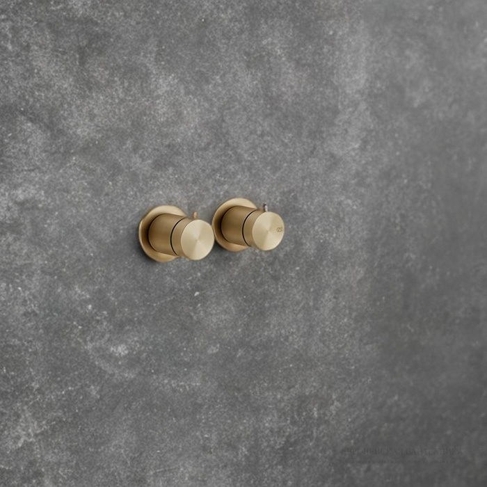 Смеситель для душа Gessi Gessi316, встраиваемый, термостатический, с переключателем на 2 положения, цвет: Warm Bronze Br. PVD