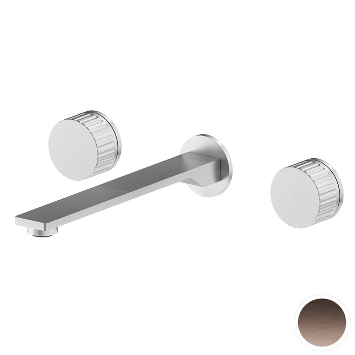 Смеситель для раковины Newform Steel Line, настенный, без донного клапана, цвет: pvd brushed copper bronze