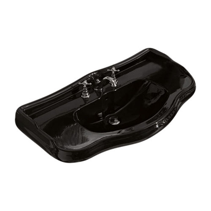 Раковина Kerasan Retro 100х54.5 см, 1 отв., цвет: черный блестящий