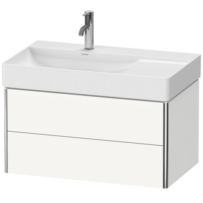 База Duravit XSquare подвесная 78.4x46x39.7см с раковиной (раковина слева), 2 ящика, цвет: глянцевый белый