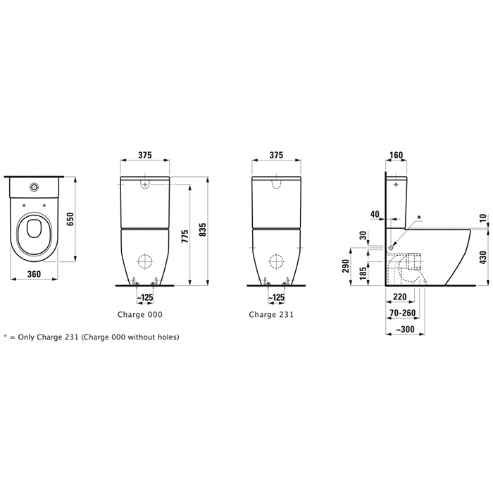 Laufen Pro Унитаз моноблок 65х36х44см, покрытие LCC, подвод снизу, подвод сбоку, цвет: белый