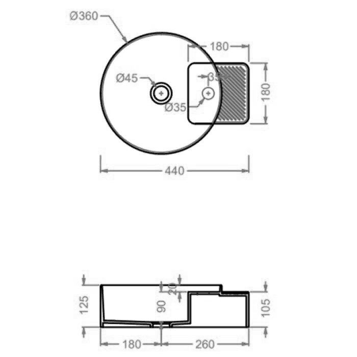 Artceram Cartesio Раковина 44х36см, накладная, 1 отв., цвет: зеленый глянцевый