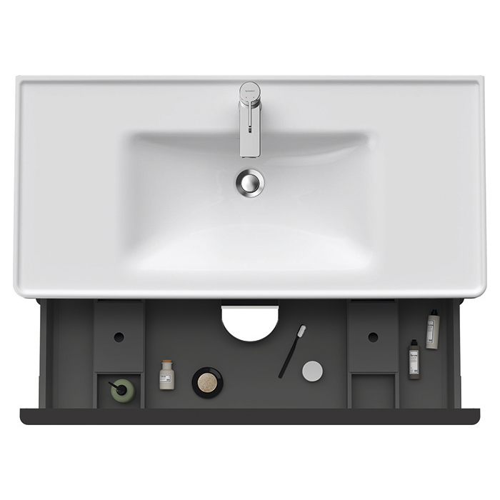 Тумба с раковиной Duravit D-Neo 98.4x45.2хh62.5см, 2 ящика, подвесная, цвет: Белый матовый