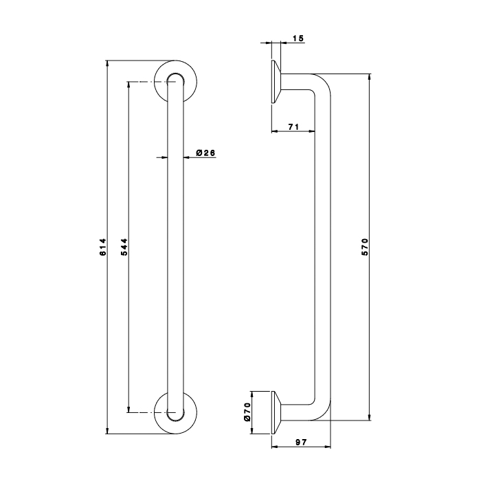 Nicolazzi Accessori Grab Bar Поручень 61.4см, подвесной, цвет: Copper Plated