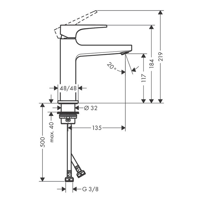Hansgrohe Metropol Смеситель для раковины, одорычажный, высота: 11см, на 1 отв., цвет: хром