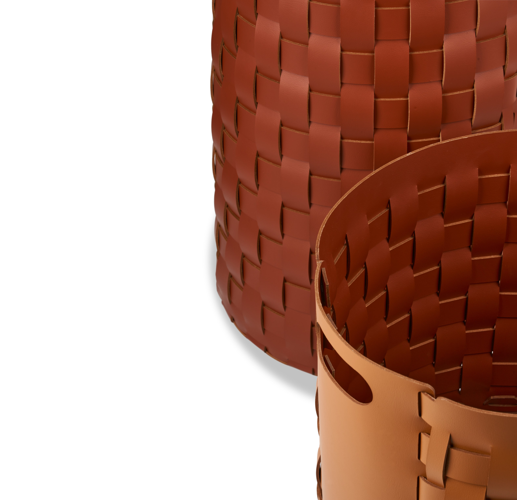 ADJ Круглая корзина Bottega, D40xH40 см, цвет: коньяк/бордо