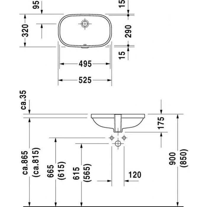 Duravit D-Code Раковина 52.5х32х17.5см., без отв., цвет: белый