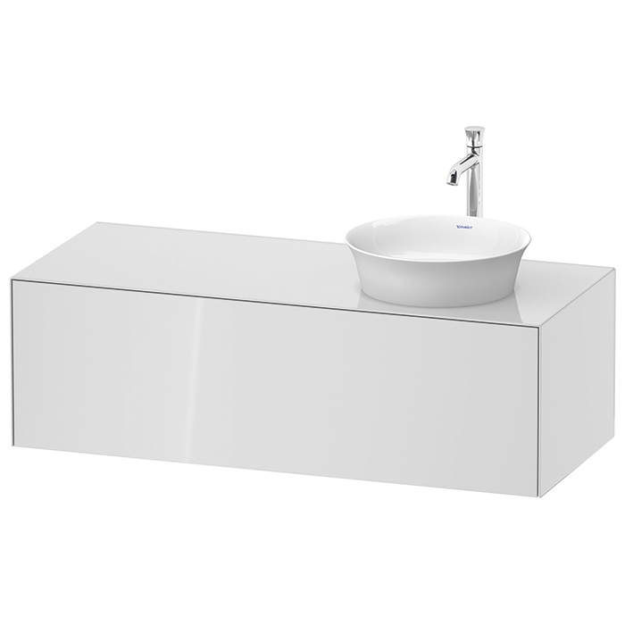 Duravit White Tulip Тумбочка подвесная 130x55х40.8см, раковина, 1 выдвижной ящик, цвет: белый высокоглянцевый
