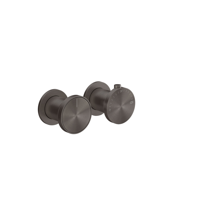 Смеситель для ванны Gessi Origini, встраиваемый, термостатический, цвет: Black Metal Brushed PVD