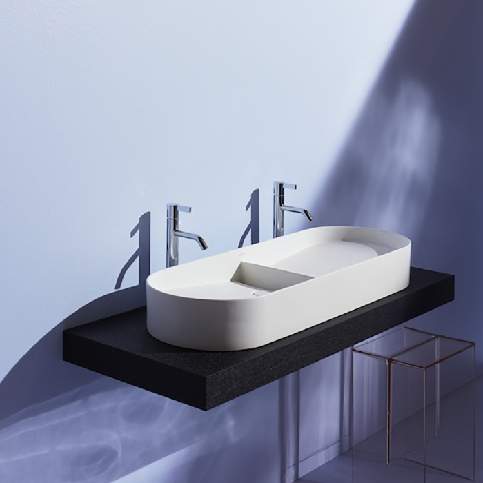 Laufen Sonar Раковина 100x37x13см, двойная, накладная, без отв., без перелива, цвет: белый матовый