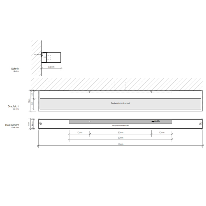 Decor Walther Box 80 N LED Светильник настенный 80x10x5см, светодиодный, 1x LED 40W, цвет: хром