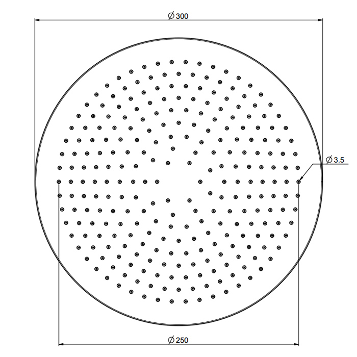 Carlo Frattini Spillo Steel Верхний душ Ø 300 мм, цвет: INOX