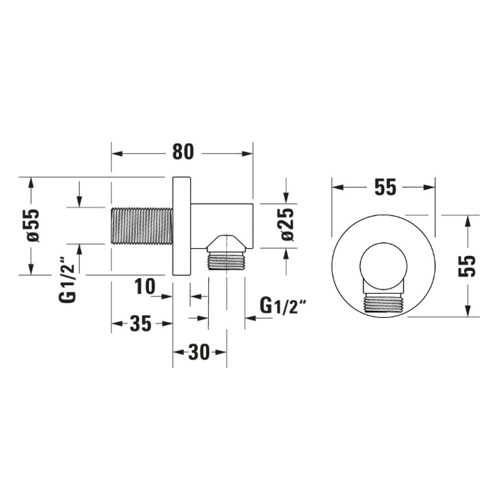 Duravit Шланговое подсоединение, цвет: хром