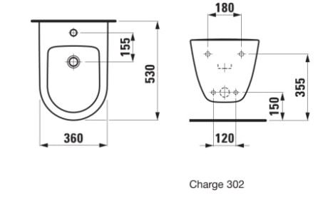 Laufen Pro Биде подвесное 53x36x34.5см, с 1 отв. под смеситель, цвет: белый