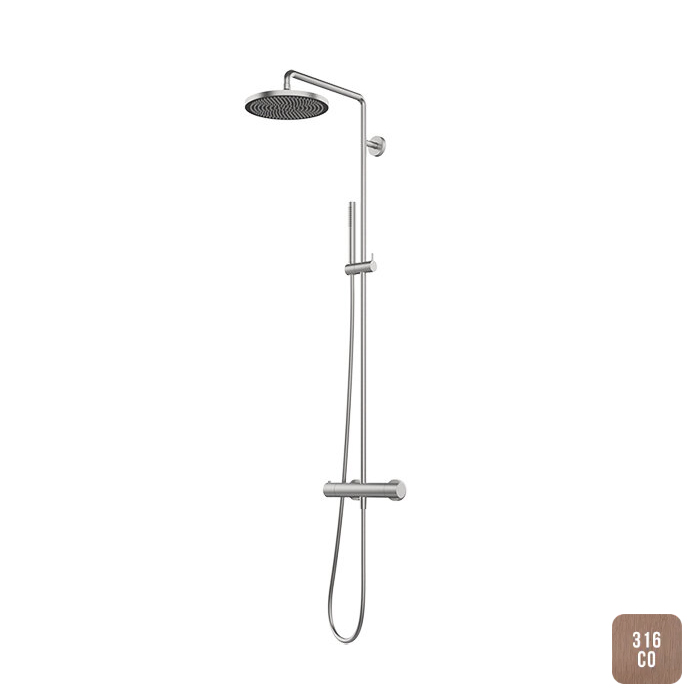 Душевая система с термостатическим смесителем Almar 316 Stainless Steel, настенная, цвет: Copper 316 Brushed PVD