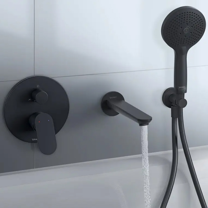 Duravit Wave Излив для ванны 20.2см, настенный, цвет: черный матовый