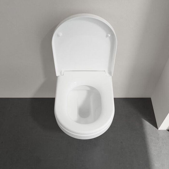 Villeroy&Boch Architectura Унитаз подвесной 37x53см, безободковый, сиденье микролифт, CeramicPlus, цвет: альпийский белый