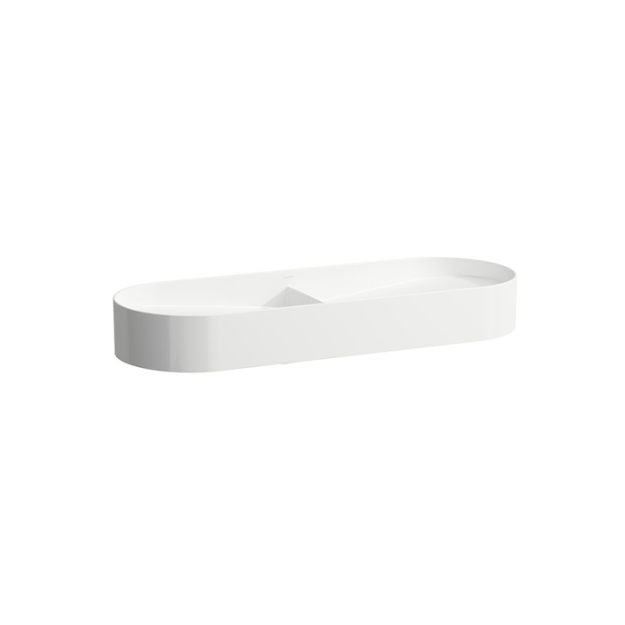 Раковина Laufen Sonar 100x37х13 см, без отв., двойная, без перелива, покрытие LCC, цвет: белый