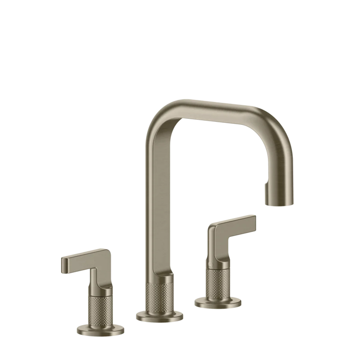 Смеситель для раковины Gessi Inciso на 3 отверстия с донным клапаном, излив 160мм, h=240мм Цвет: finox