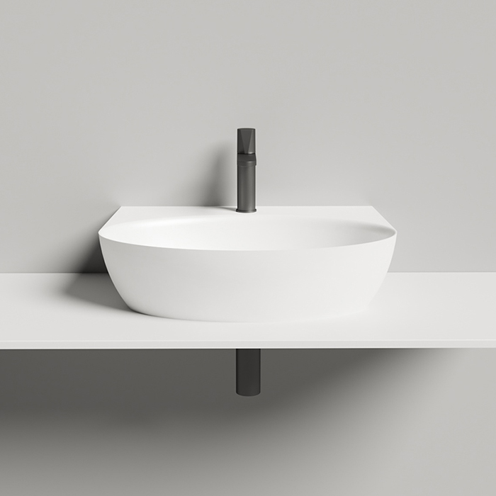 Salini Alda Wall 02 Раковина 58х45х15cм, с 1 отв., материал: S-Sense, цвет: белый глянцевый