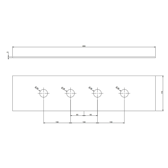 Пластина Gessi Rettangolo на 4 отверстия для монтажного бокса, цвет Finox Brushed Nickel