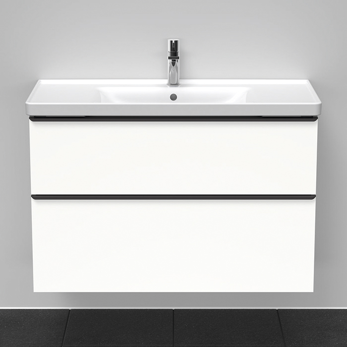Тумба с раковиной Duravit D-Neo 98.4x45.2хh62.5см, 2 ящика, подвесная, цвет: Белый матовый