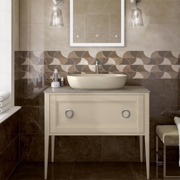 Kerama Marazzi Plaza Раковина накладная, 60х37см., с 1 отв., цвет: песочная матовая